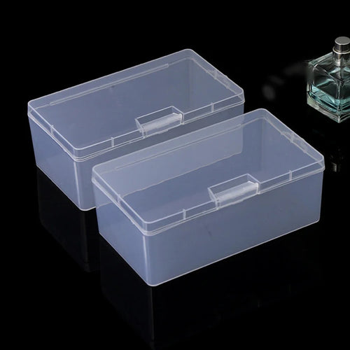 1Pc Transparent Plastic Toys Organizer Jewelry Storage Boxes Rectangle With Cover Multipurpose Storage Box