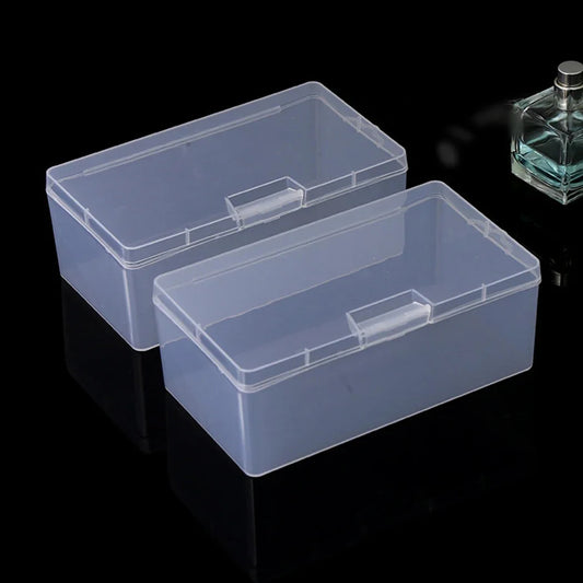 1Pc Transparent Plastic Toys Organizer Jewelry Storage Boxes Rectangle With Cover Multipurpose Storage Box