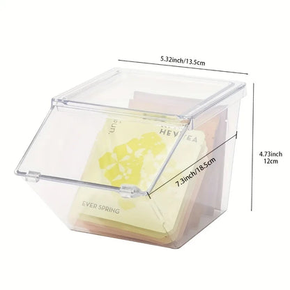 2/4pcs Transparent Plastic Coffee Capsule Holder with Lid Tea Bags Organizer Stackable Food Storage Box for Cabinet Dining Room
